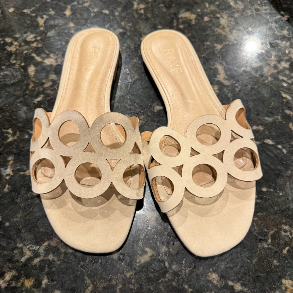 RAYE sandals. Size 9. Nude color. Super cute on. Excellent condition